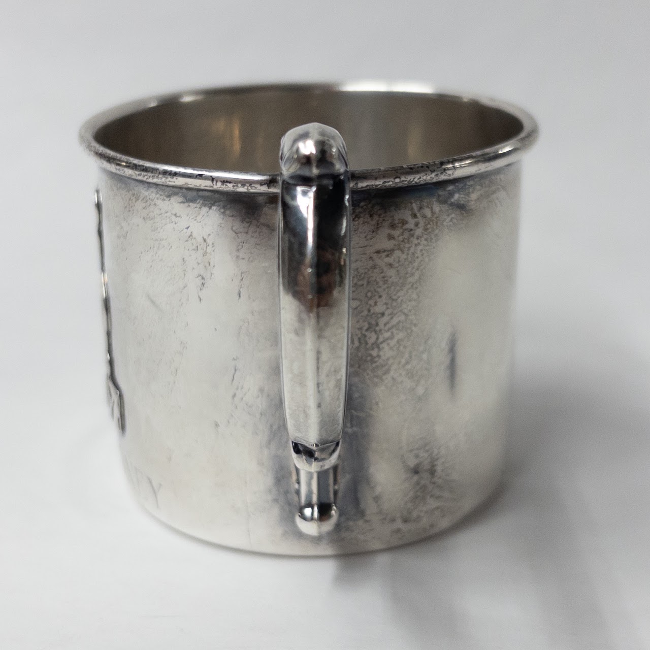 Sterling Silver Baby Cup with Teddy Bear