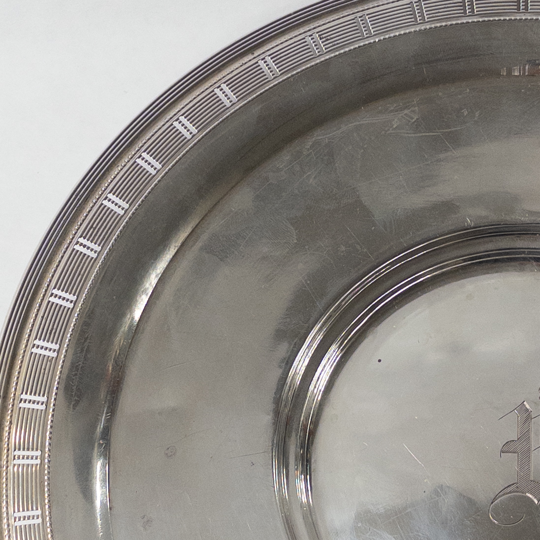 Sterling Silver Plate with "R" Monogram