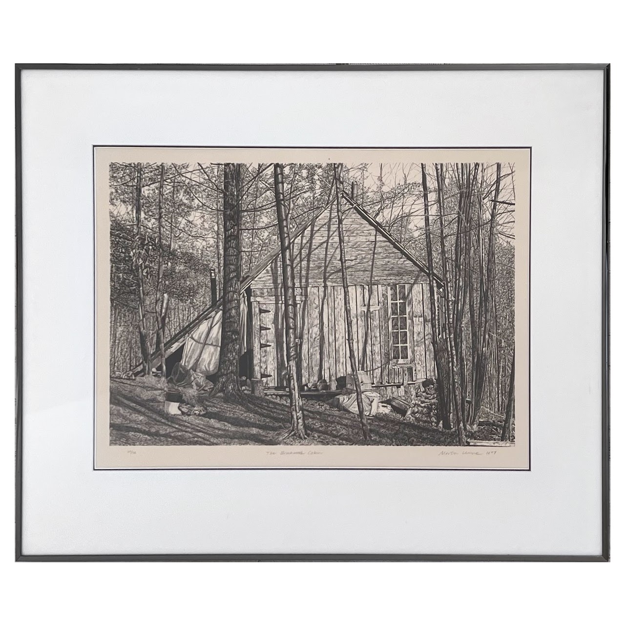 Martin Levine 'The Brookwood Cabin' Signed Lithograph, 1977