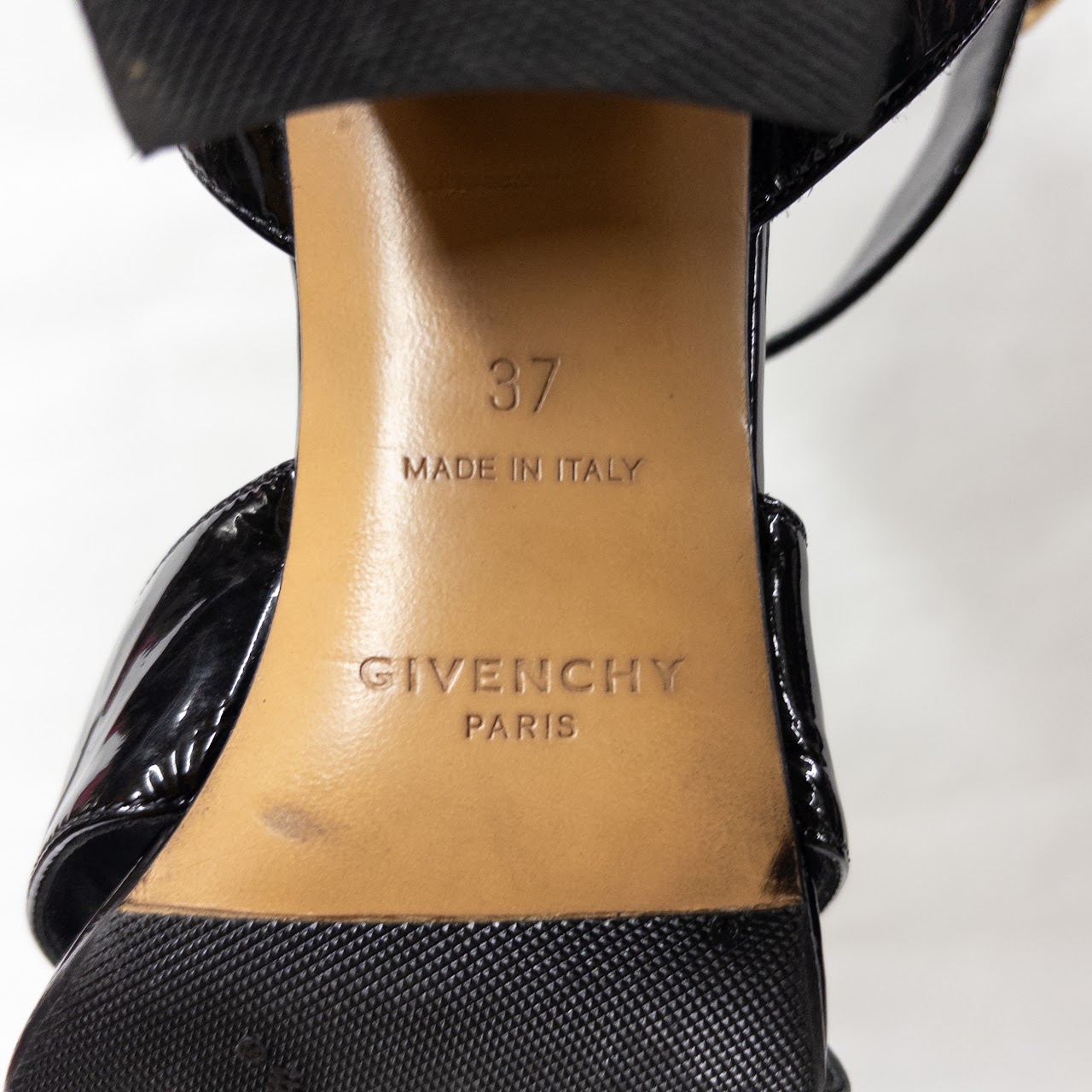 Givenchy Patent Leather Blocky Heel Sandals