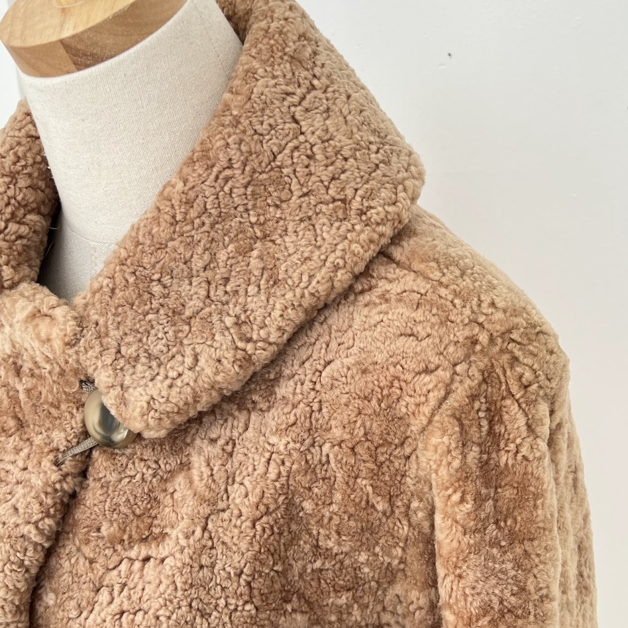 1950s-60s Curly Shearling Long Coat