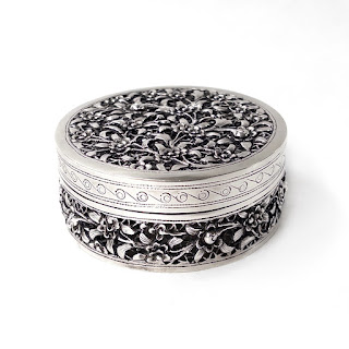 Sterling Silver AK Pierced and Repoussé Box