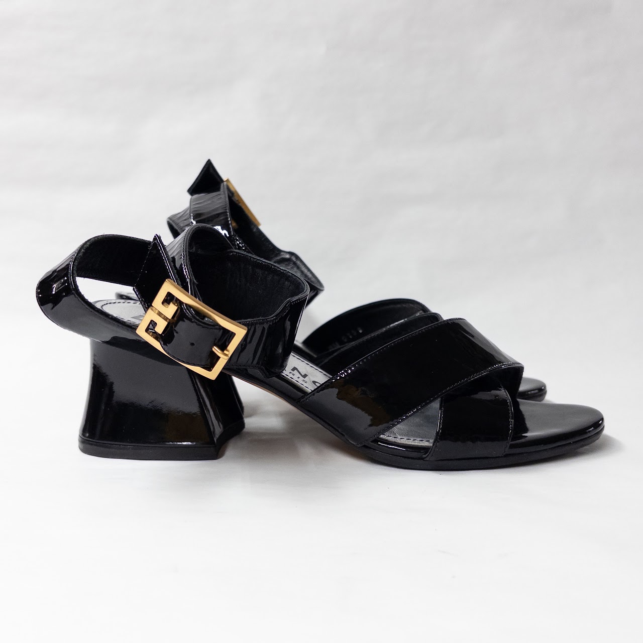 Givenchy Patent Leather Blocky Heel Sandals