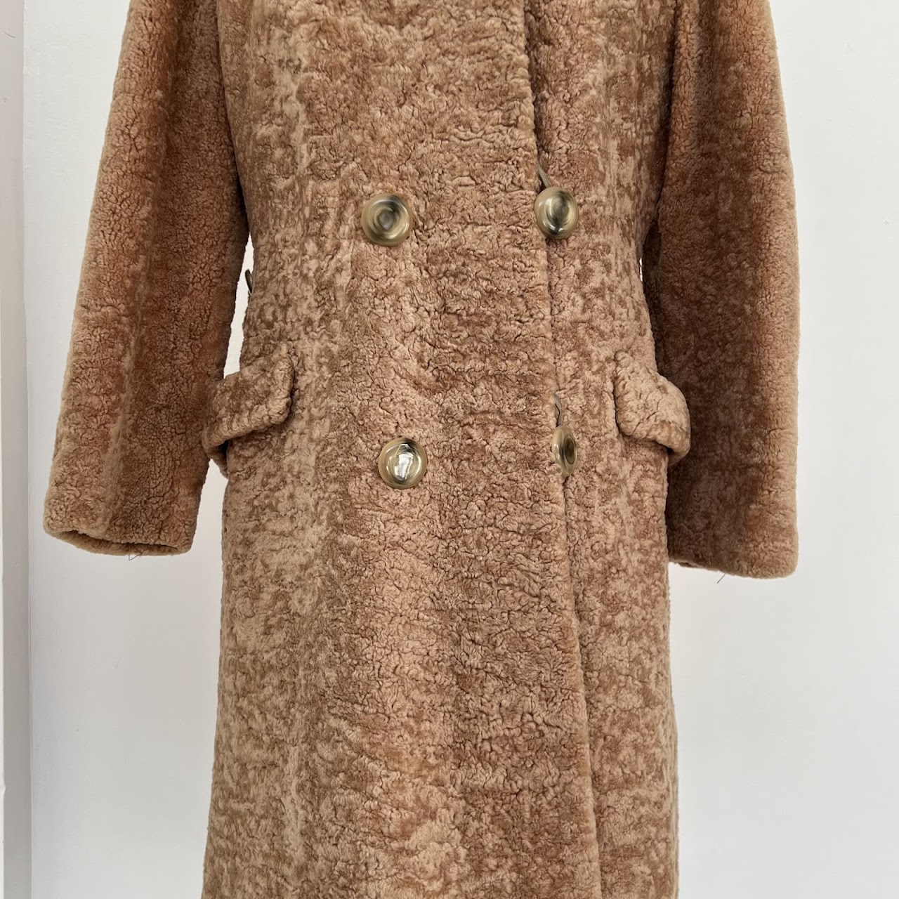 1950s-60s Curly Shearling Long Coat