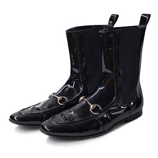 Gucci Horsebit Patent Leather Ankle Boots