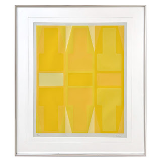 Arthur Boden 'T Series (Yellow)' Signed 1970s Modernist Silkscreen