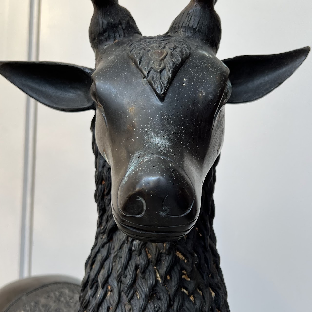 Mid-20th C. Cast Bronze Large Deer Sculpture