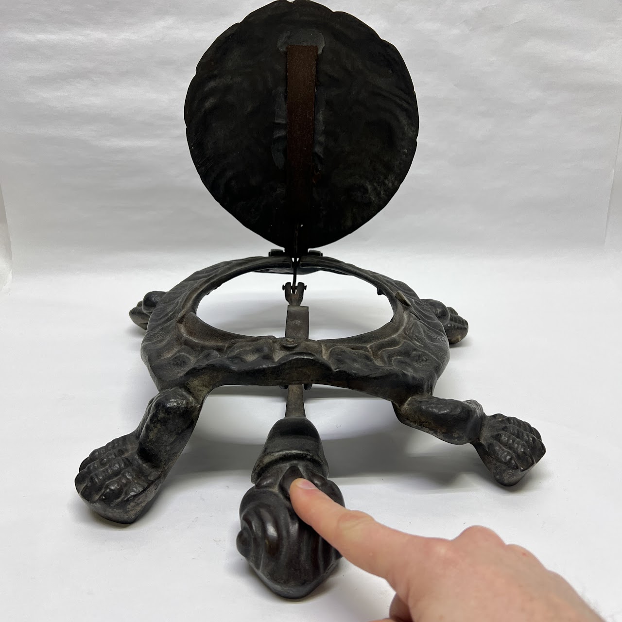 Cast Iron Mechanical Turtle Cuspidor