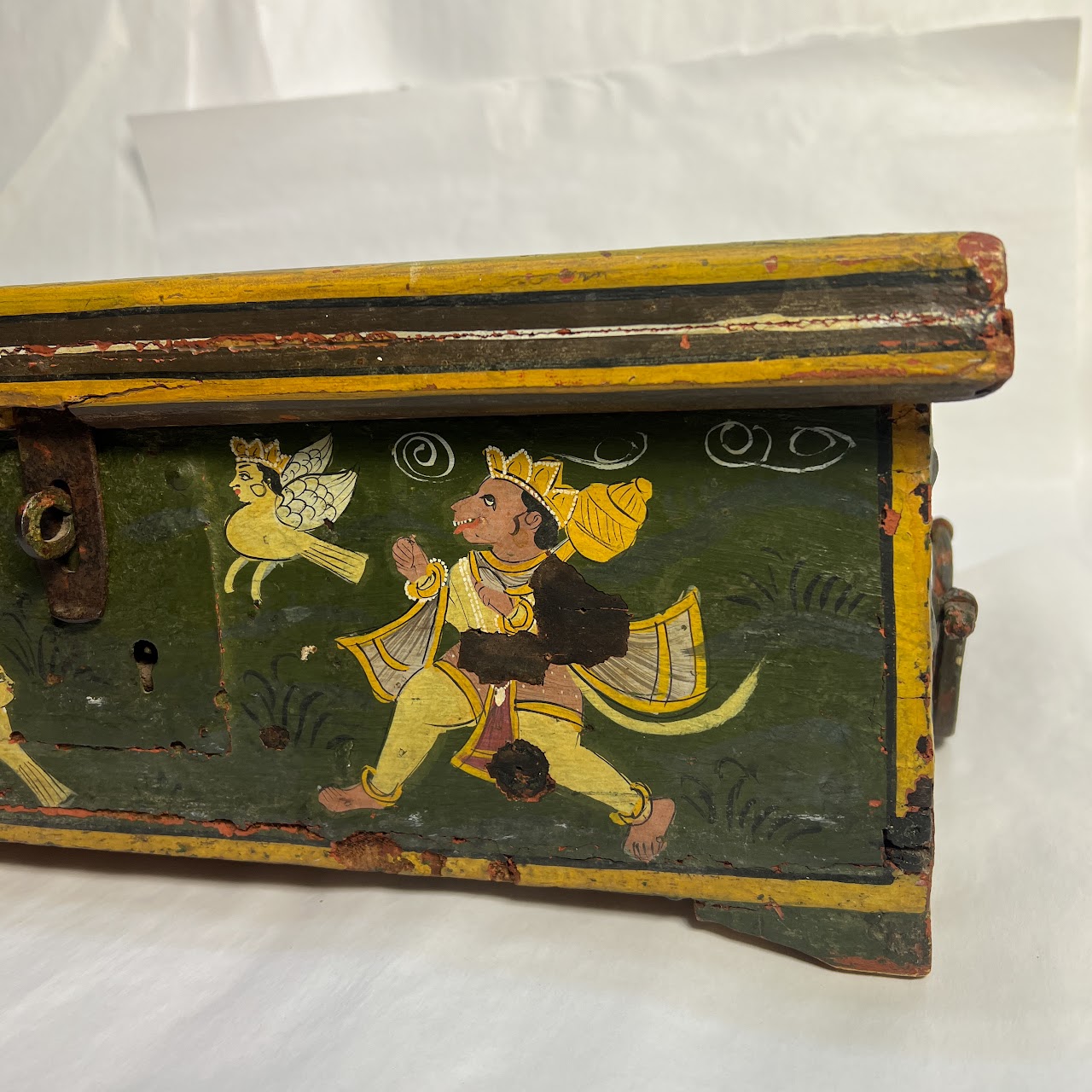 Indian Vintage Hand-Painted Large Wooden Box