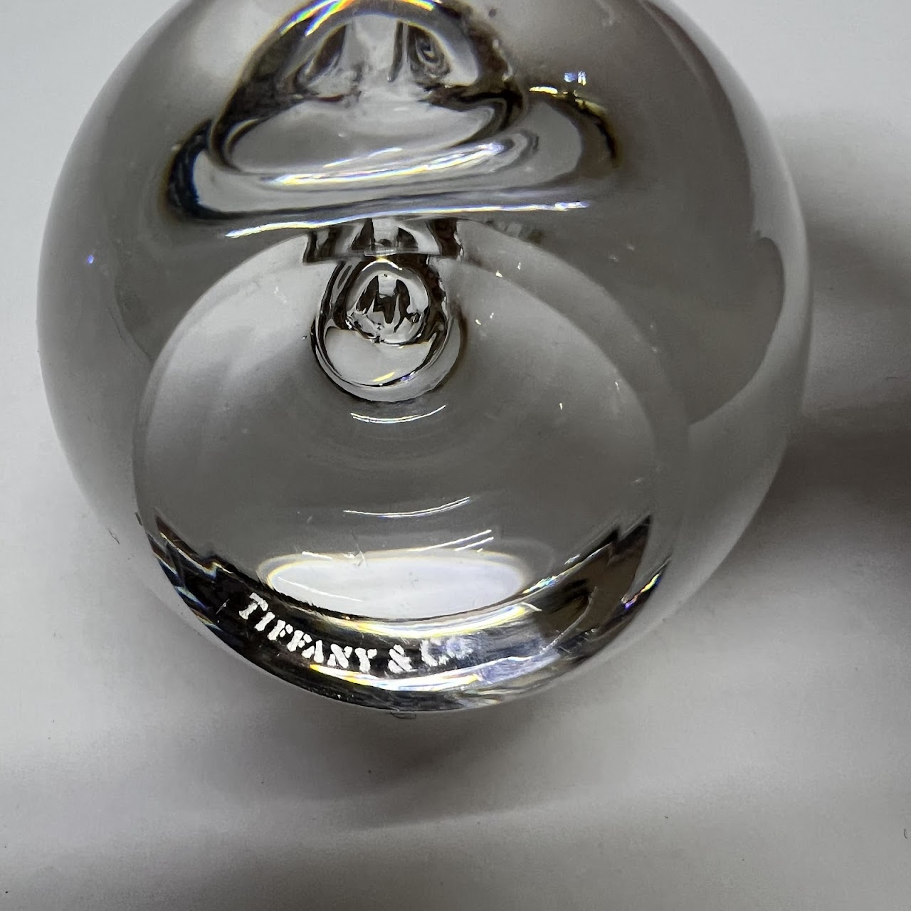 Tiffany & Co. Crystal Apple Paperweight