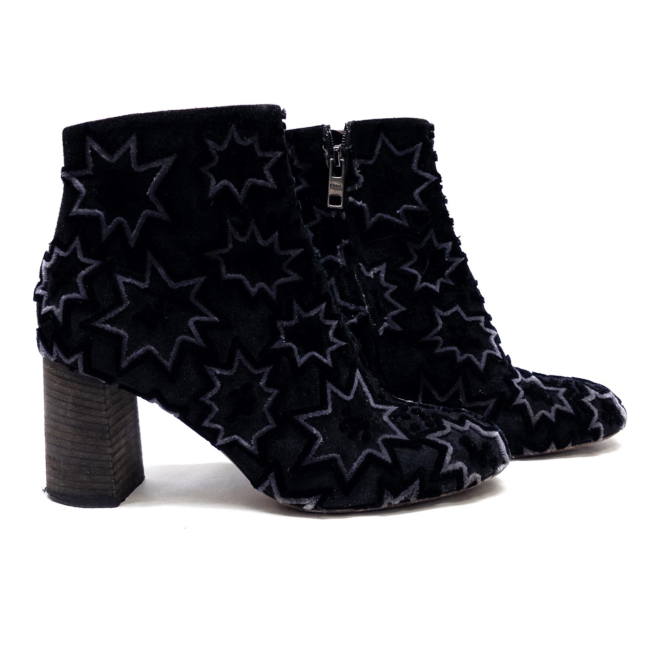 Chloé Harper Suede Starburst Ankle Boots