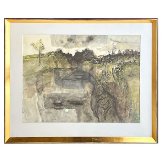 John O'Connor 'Boundary II' Signed Watercolor Landscape Painting