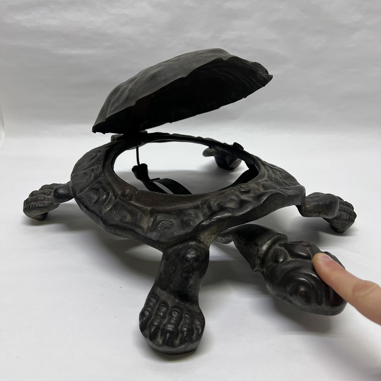 Cast Iron Mechanical Turtle Cuspidor