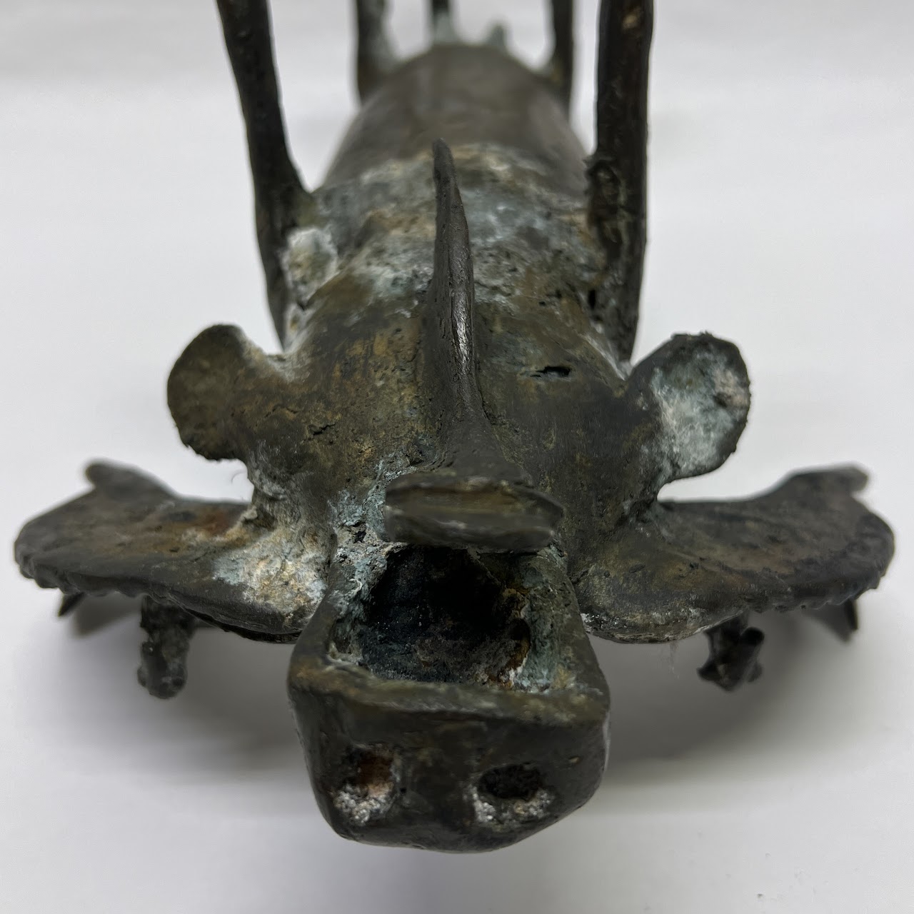 African Benin Style Bronze Water Buffalo Sculpture