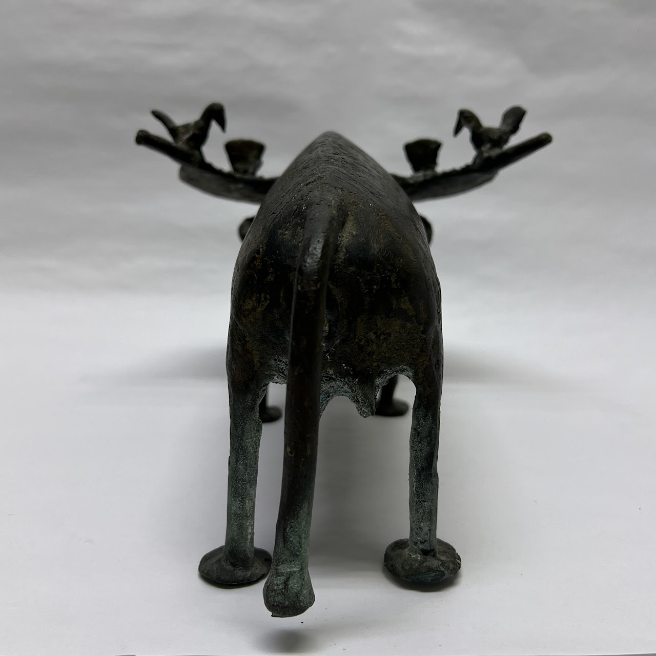 African Benin Style Bronze Water Buffalo Sculpture