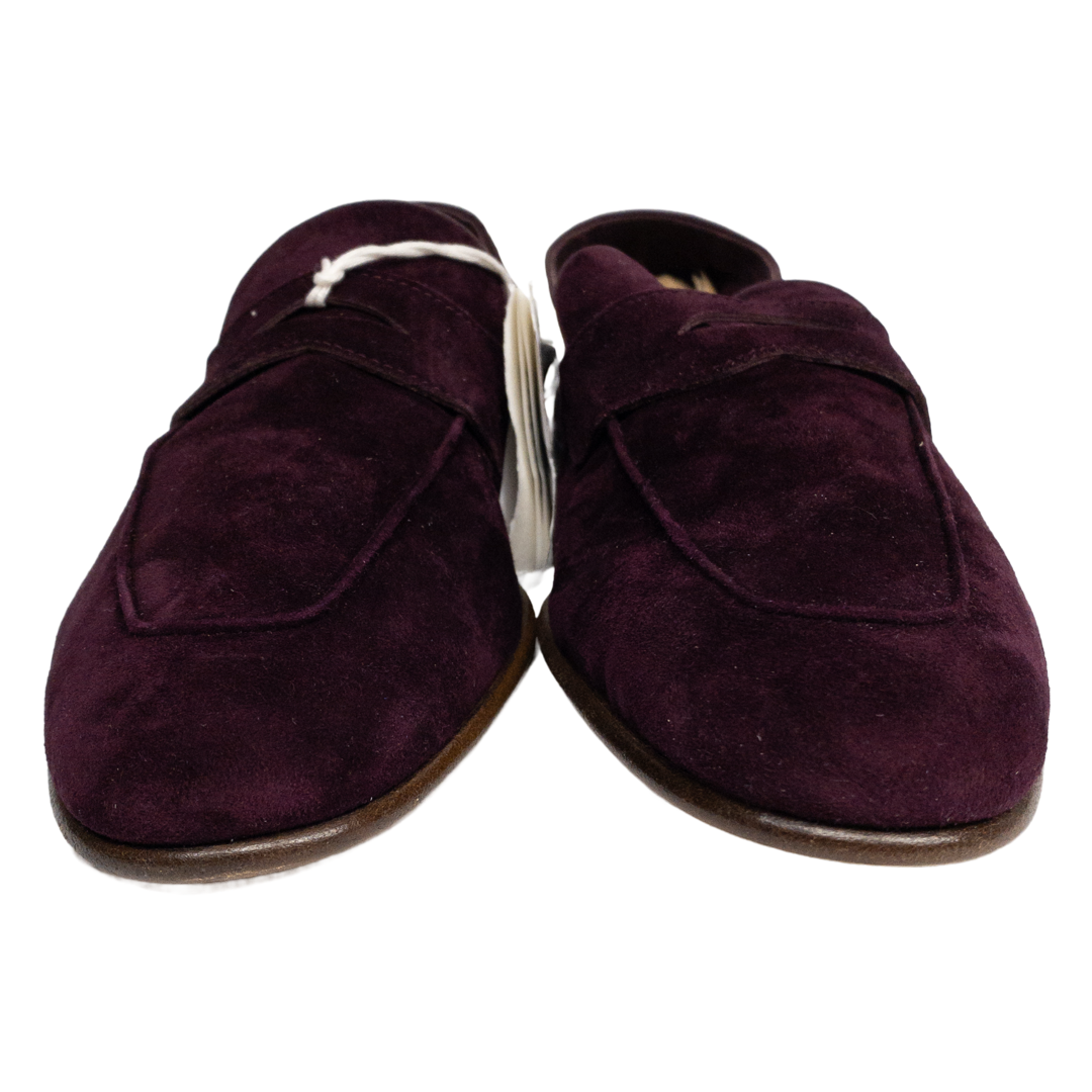 Brunello Cucinelli  Suede Burgundy Loafers