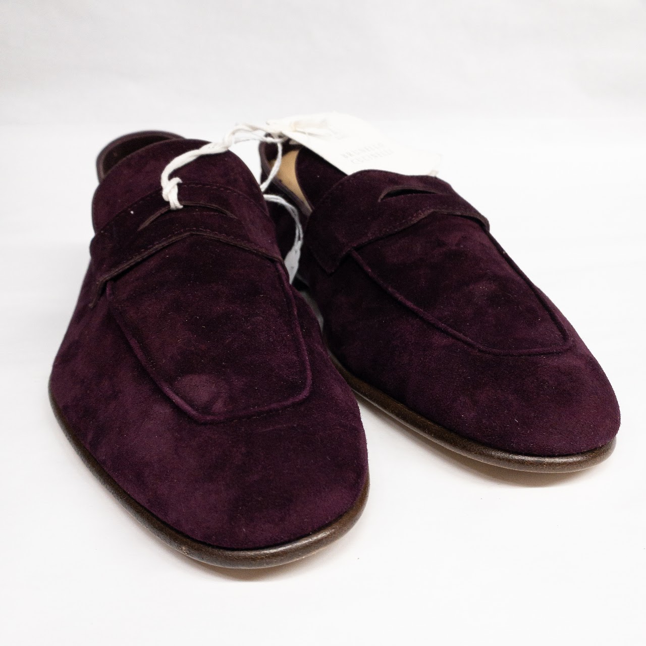 Brunello Cucinelli  Suede Burgundy Loafers