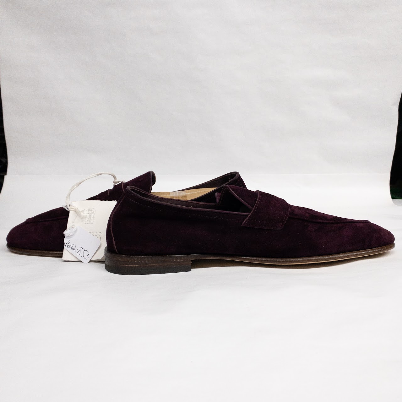 Brunello Cucinelli  Suede Burgundy Loafers