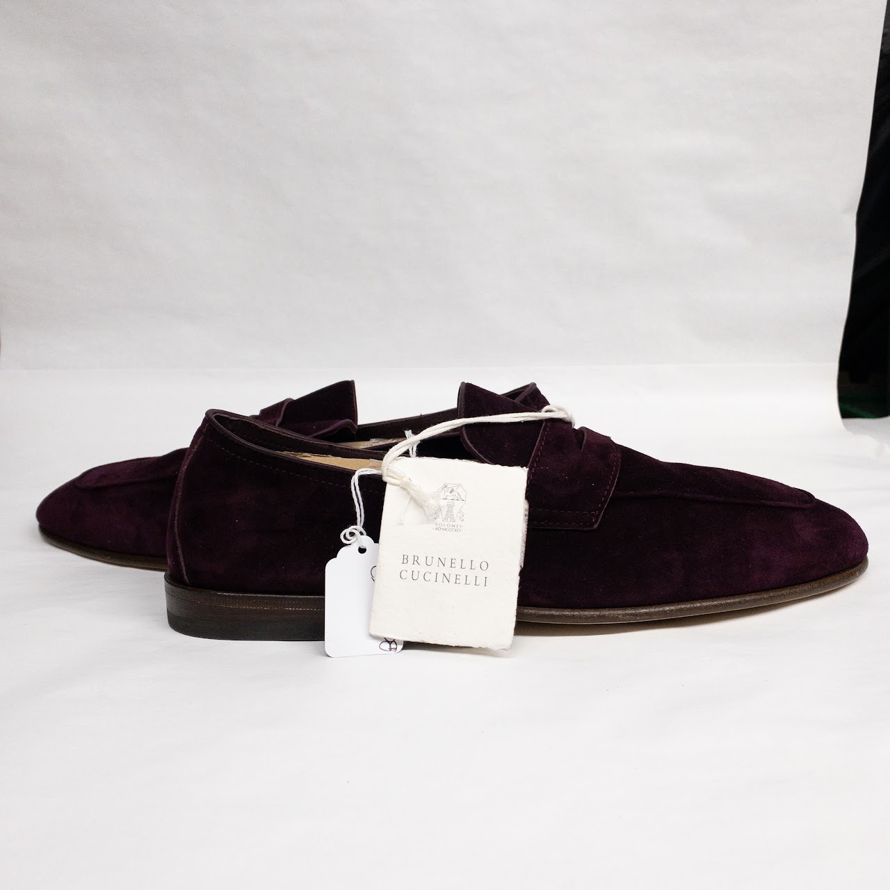 Brunello Cucinelli  Suede Burgundy Loafers