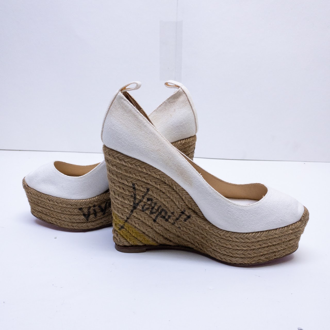 Christian Lounoutin Formentera espadrilles store wedges