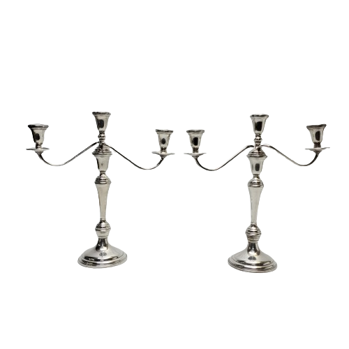 Preisner Weighted Sterling Silver Candelabra Pair