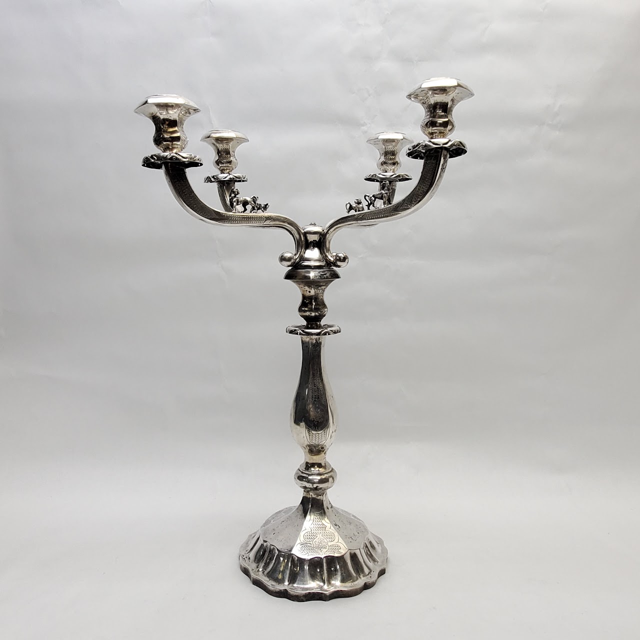 800 Silver Antique Austro-Hungarian Candelabra Pair