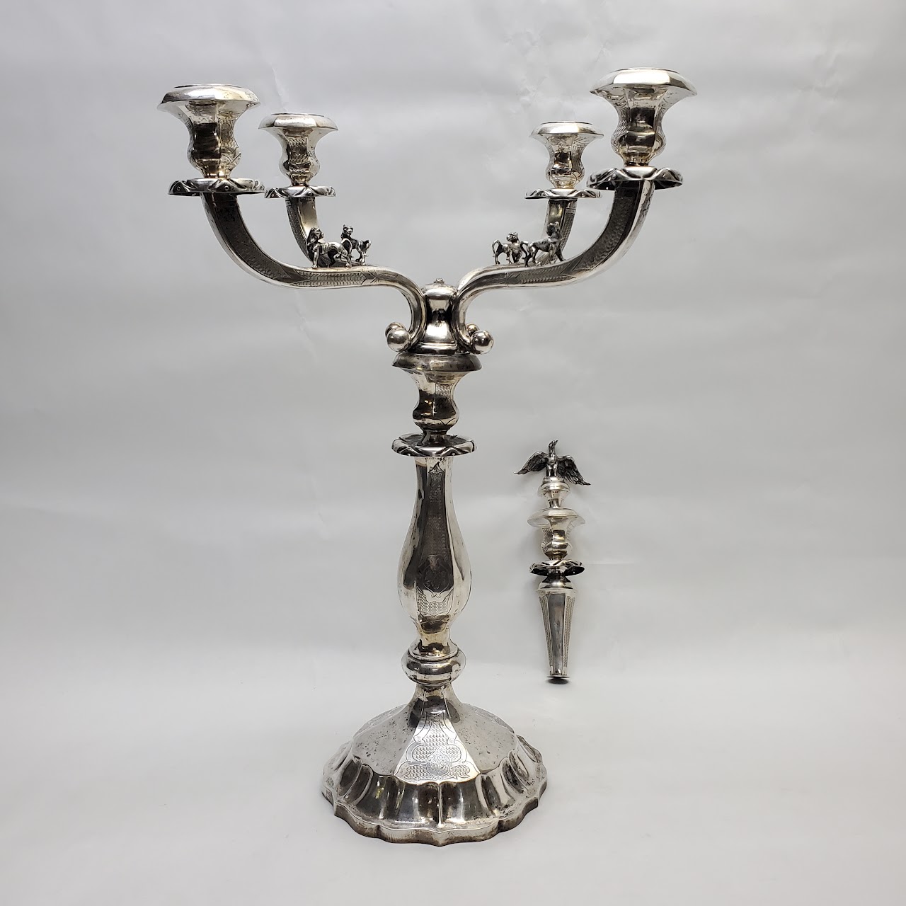 800 Silver Antique Austro-Hungarian Candelabra Pair