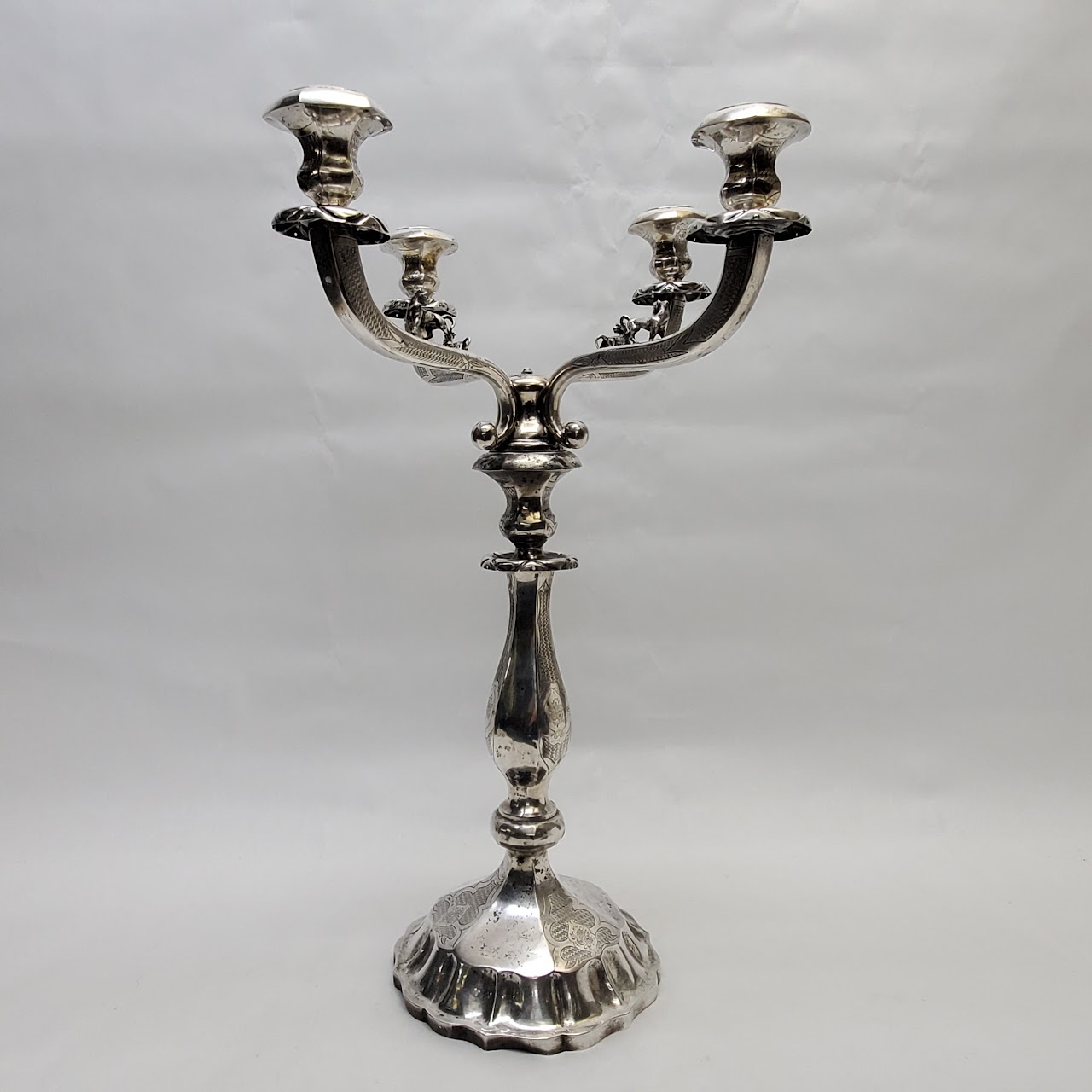 800 Silver Antique Austro-Hungarian Candelabra Pair