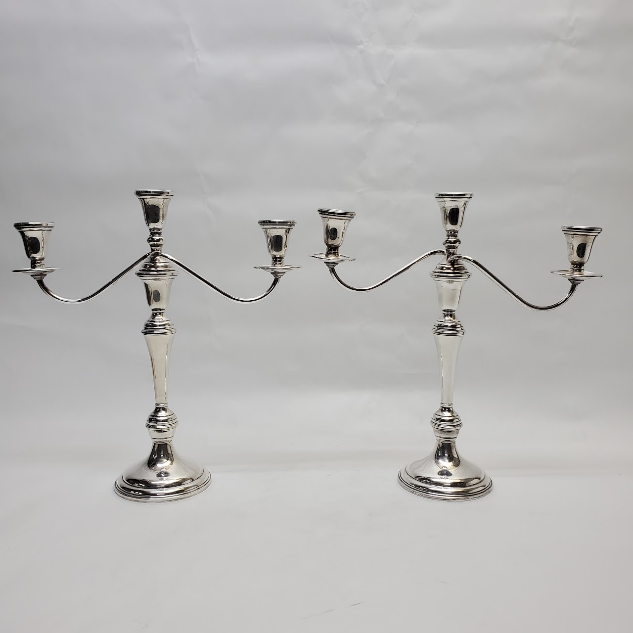 Preisner Weighted Sterling Silver Candelabra Pair