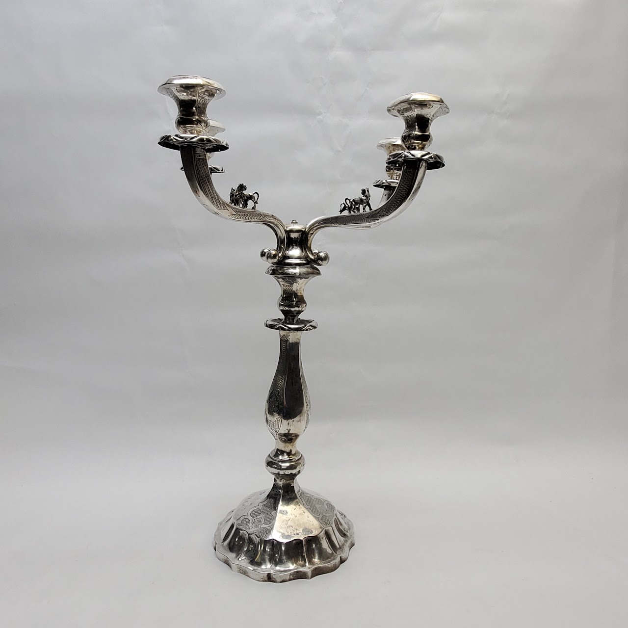 800 Silver Antique Austro-Hungarian Candelabra Pair