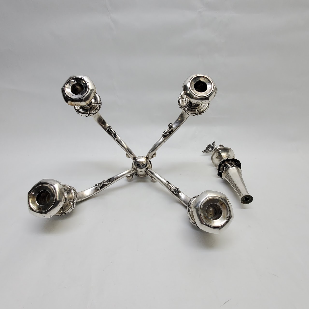 800 Silver Antique Austro-Hungarian Candelabra Pair