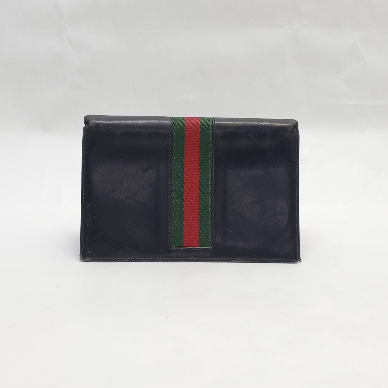 Gucci Black Leather and Signature Stripe Book Cover