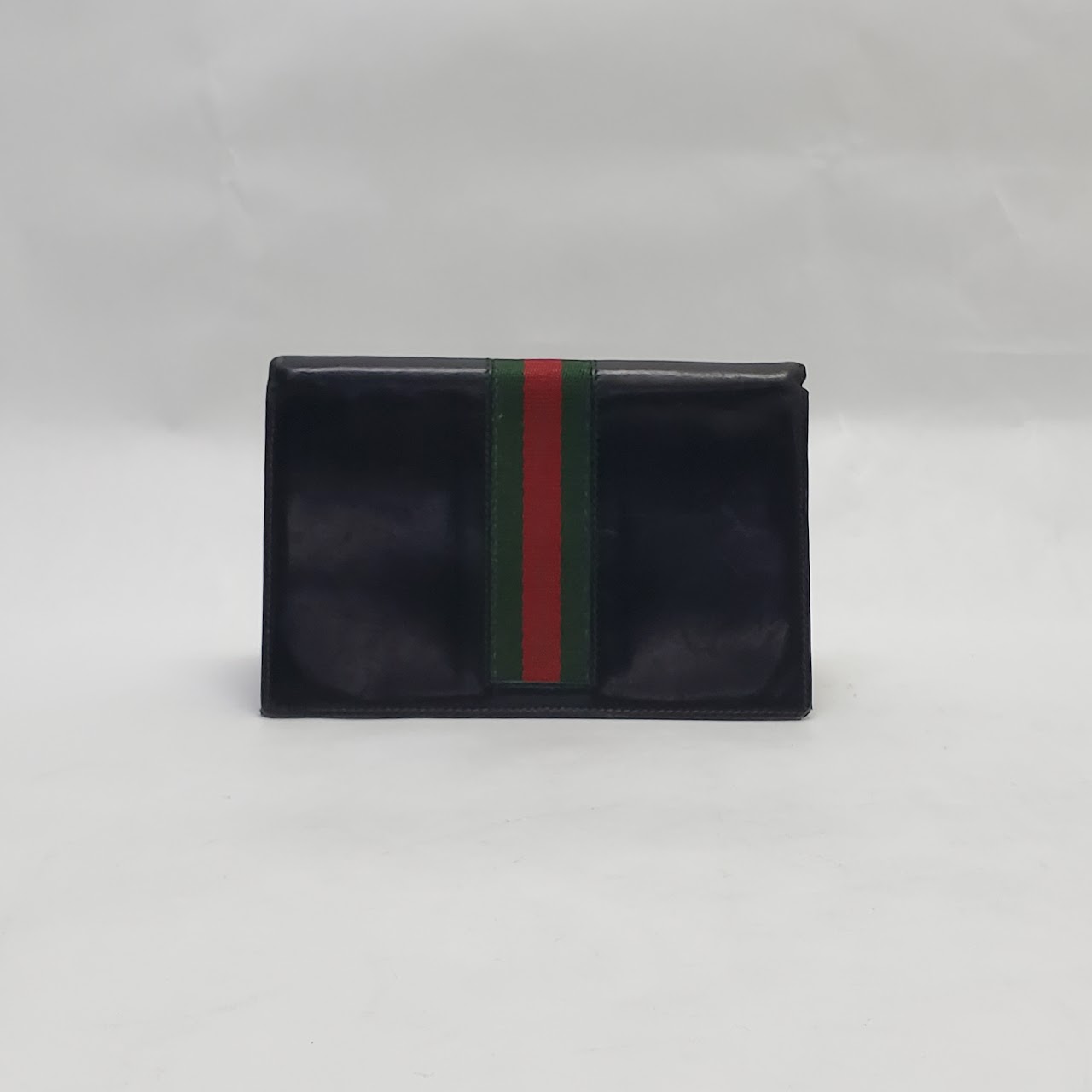 Gucci Black Leather and Signature Stripe Book Cover