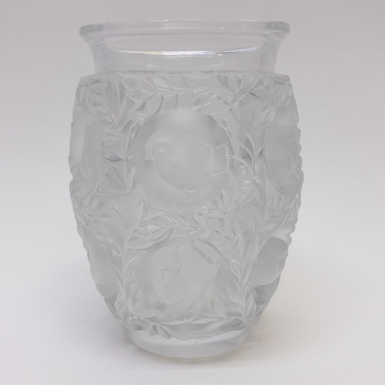 Lalique Molded Bagatelle Frosted Crystal vase