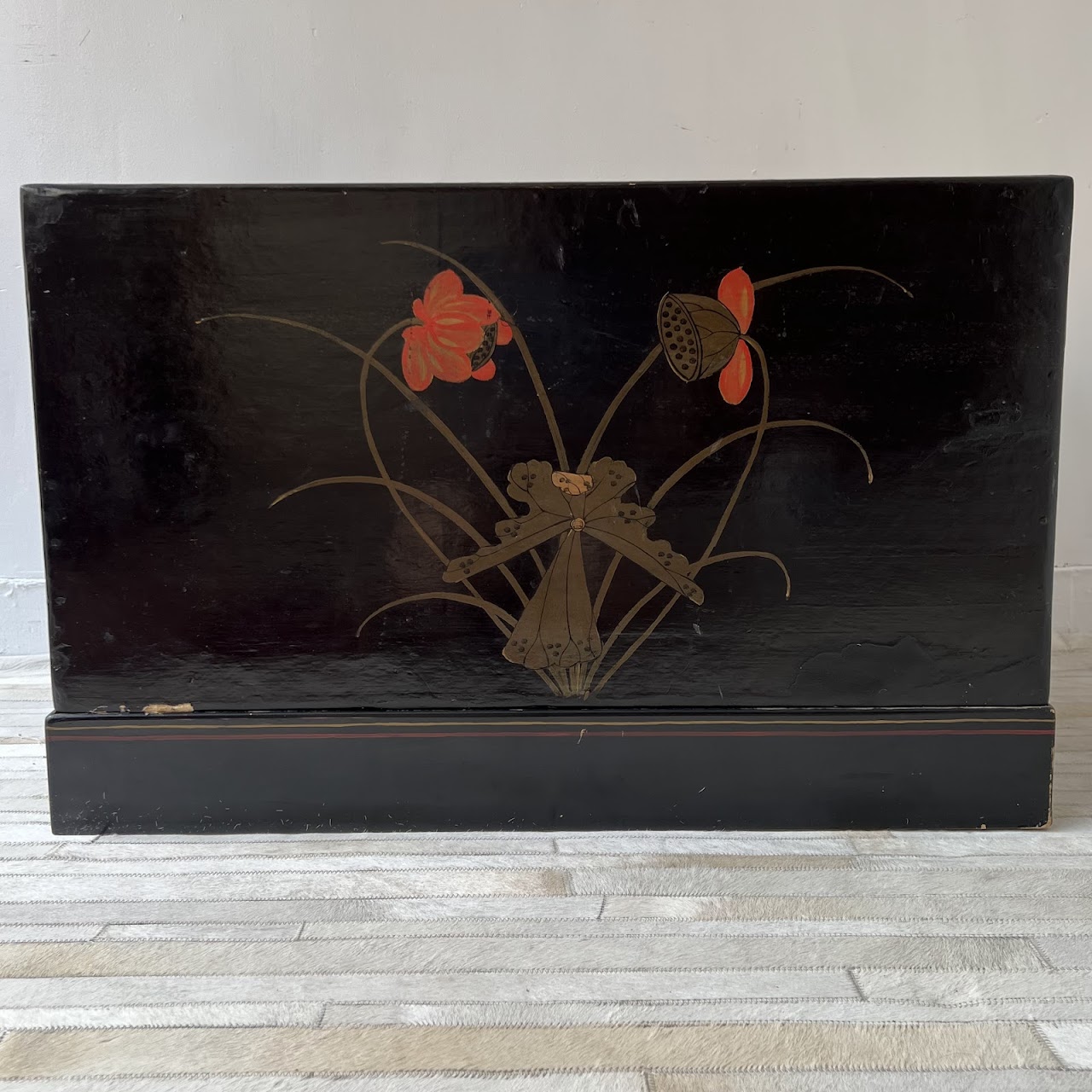 Chinoiserie Hand-Painted and Lacquered Antique Chest #2