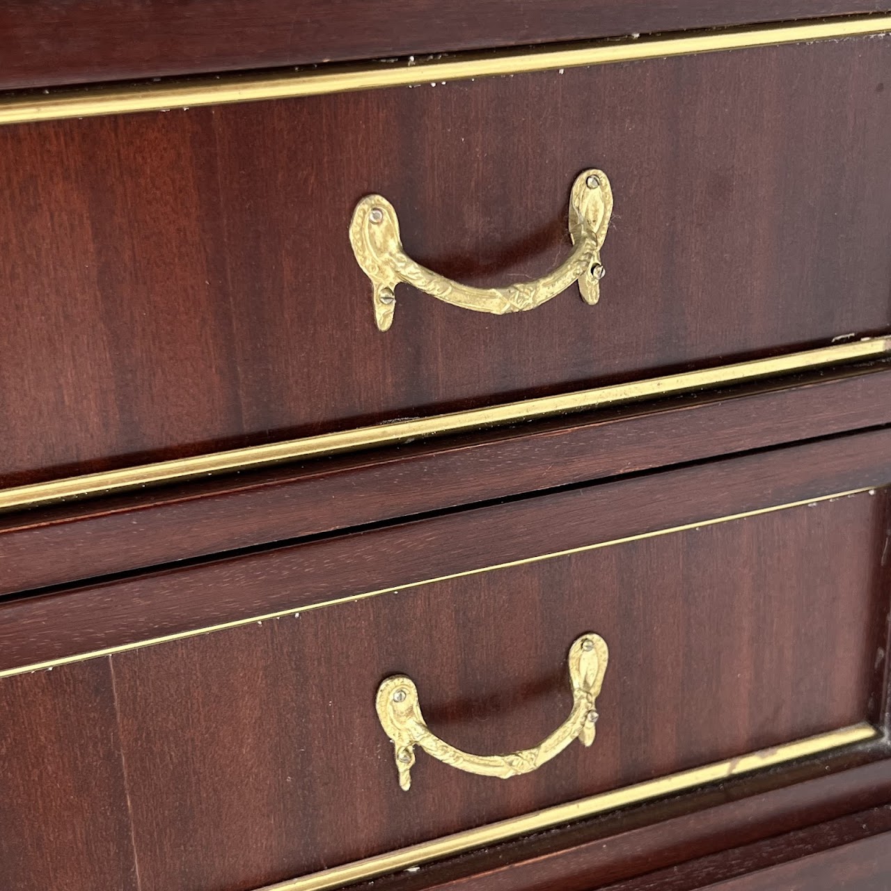 Ormolu Mounted Mahogany Two-Drawer End Table