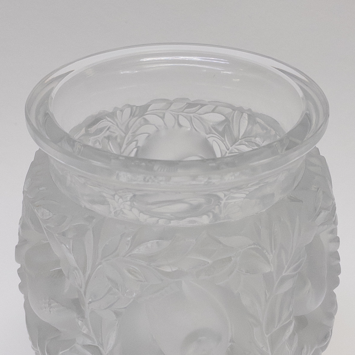 Lalique Molded Bagatelle Frosted Crystal vase