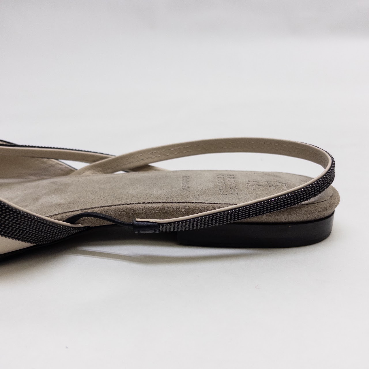 Brunello Cucinelli MINT Beaded Slingback Flats