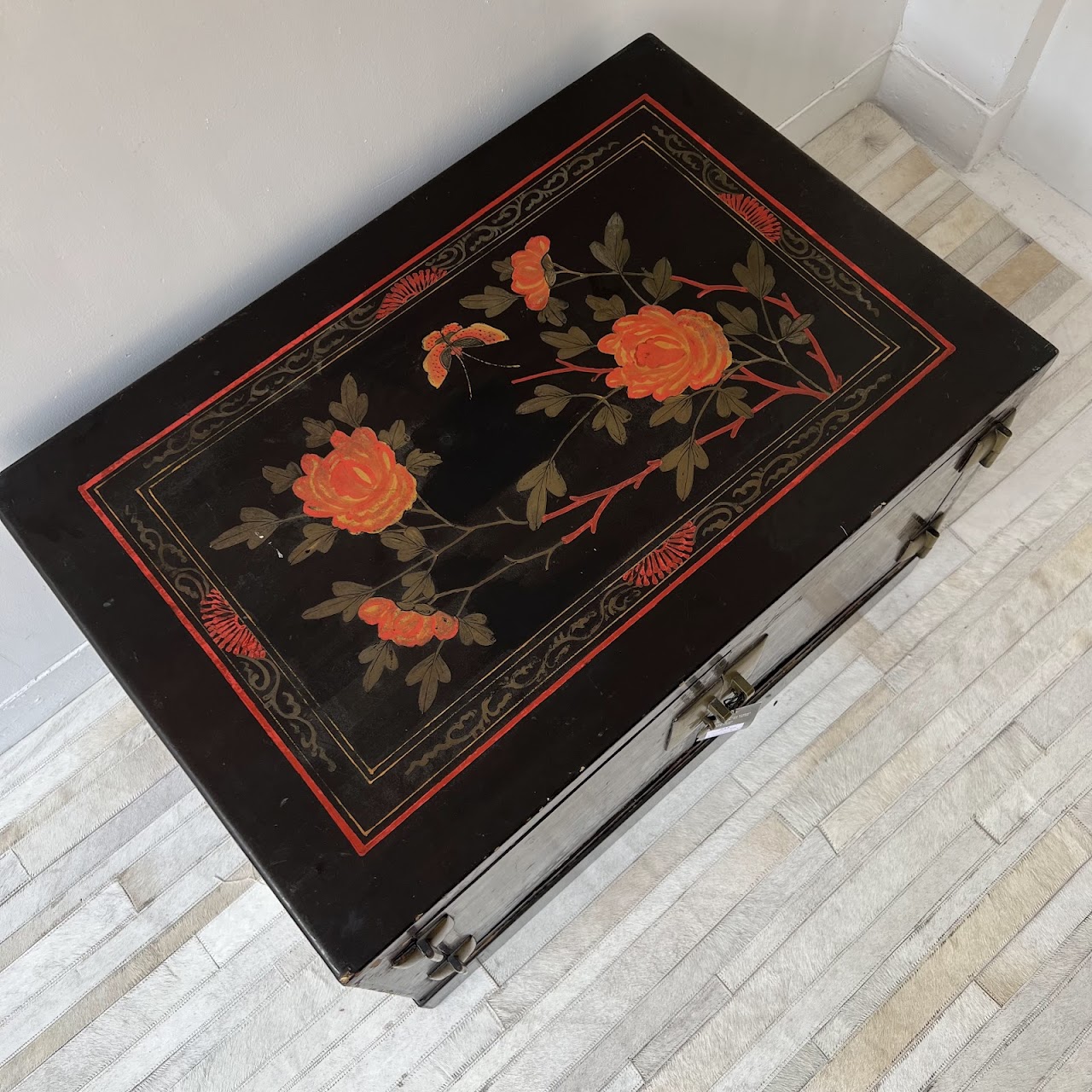 Chinoiserie Hand-Painted and Lacquered Antique Chest #2