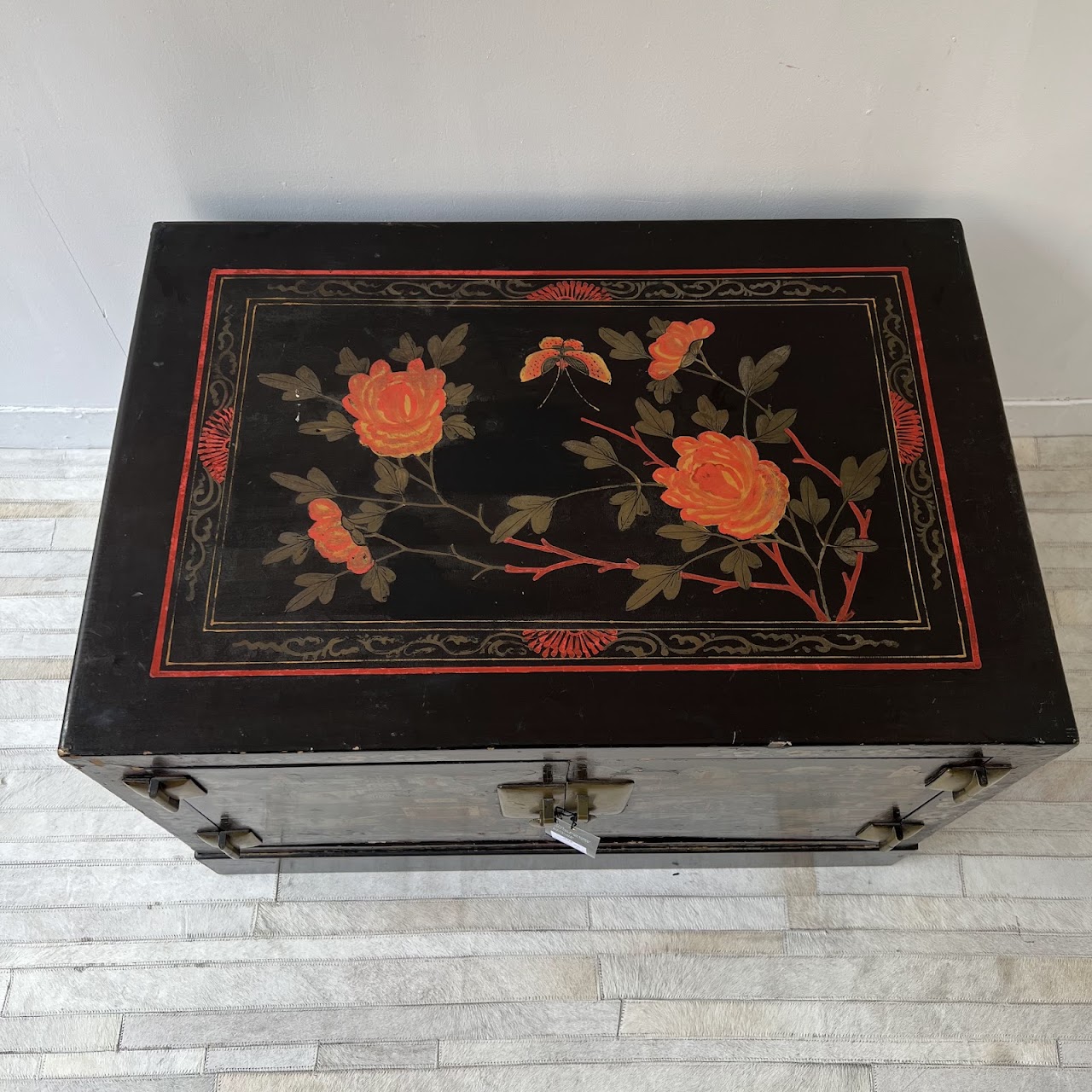 Chinoiserie Hand-Painted and Lacquered Antique Chest #2