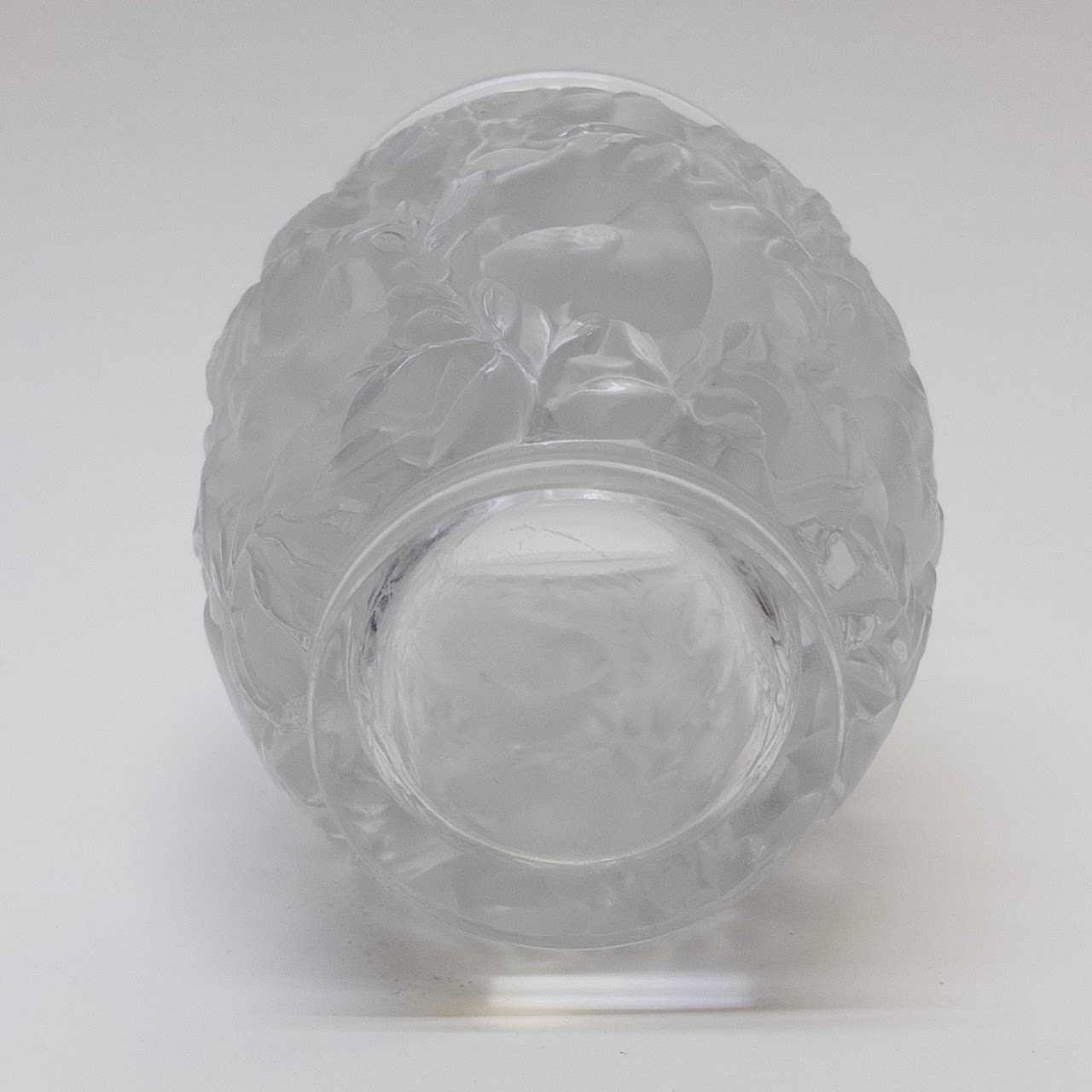 Lalique Molded Bagatelle Frosted Crystal vase