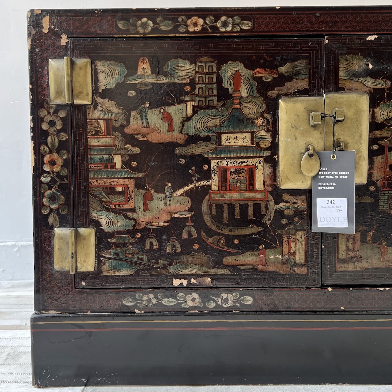 Chinoiserie Hand-Painted and Lacquered Antique Chest #2