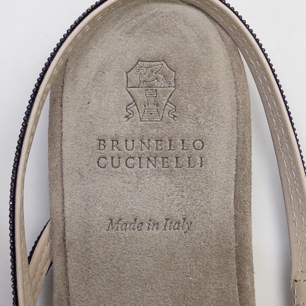 Brunello Cucinelli MINT Beaded Slingback Flats