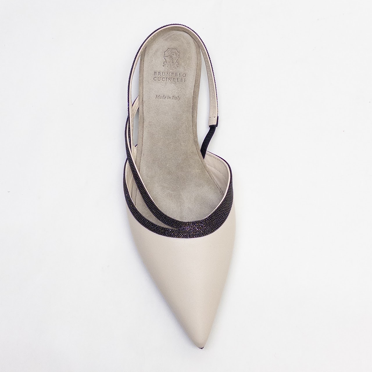 Brunello Cucinelli MINT Beaded Slingback Flats