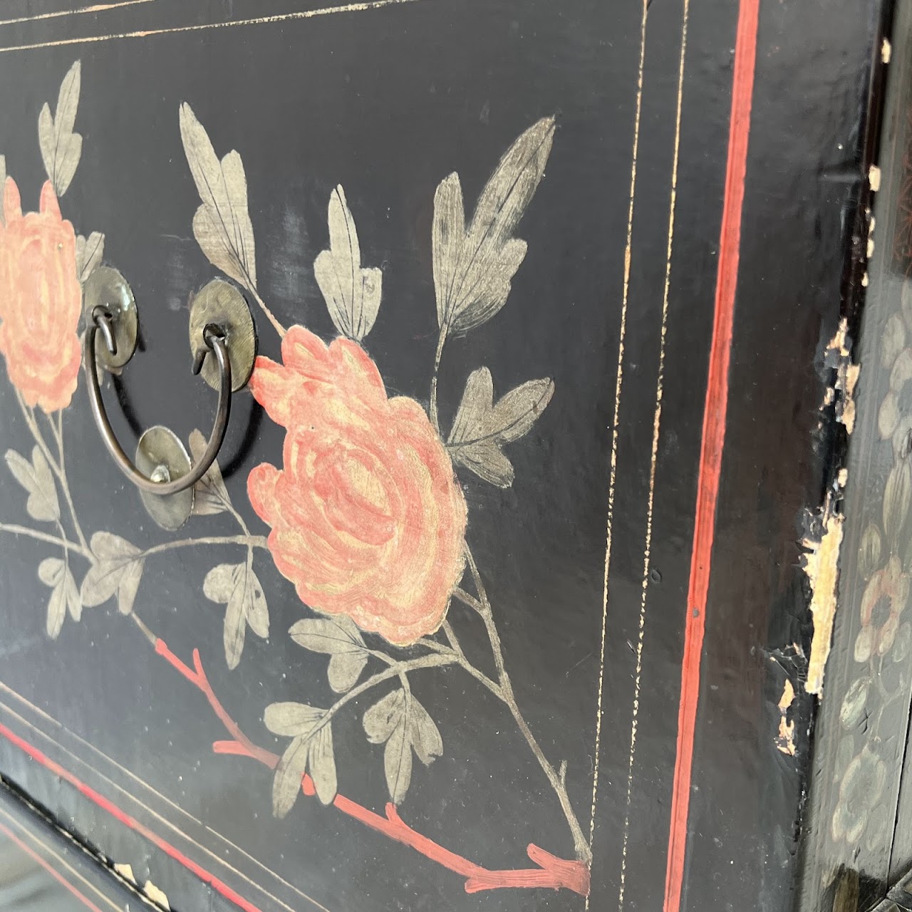 Chinoiserie Hand-Painted and Lacquered Antique Chest #2