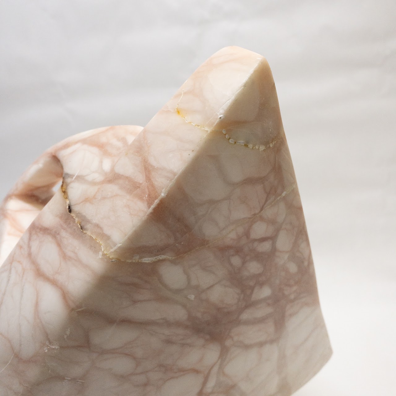 Signed Pink Marble Modernist Sculpture