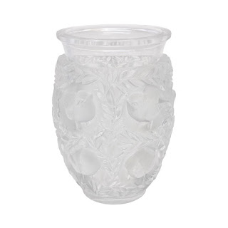 Lalique Molded Bagatelle Frosted Crystal vase