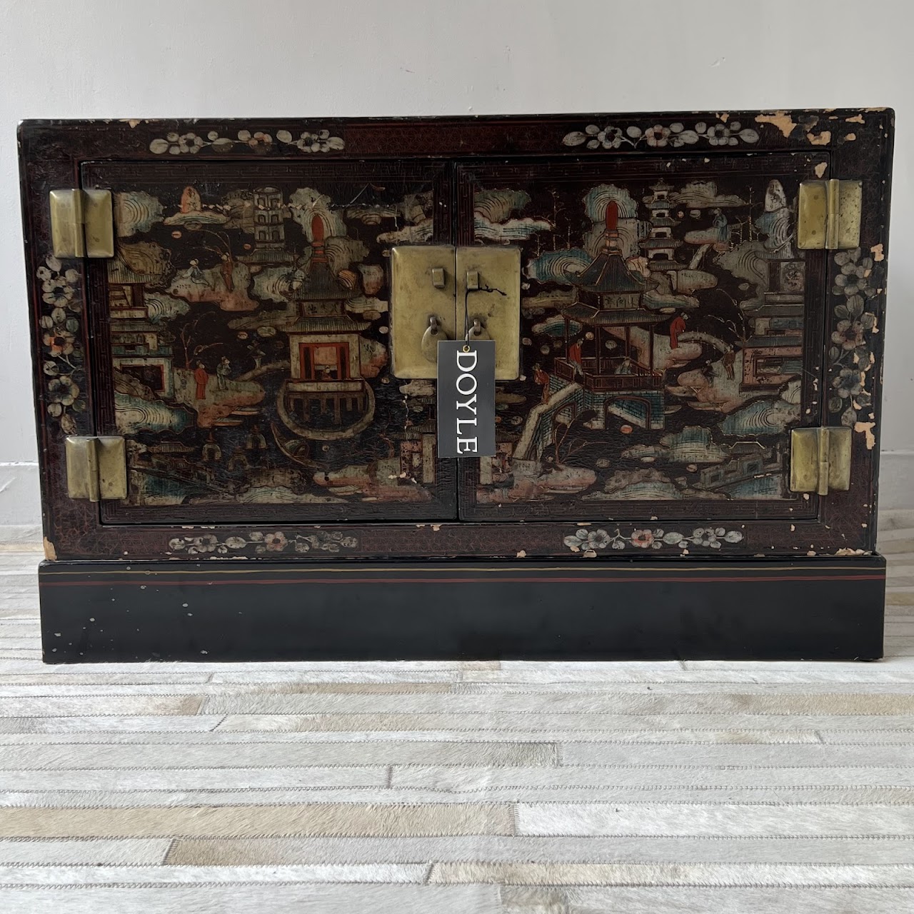 Chinoiserie Hand-Painted and Lacquered Antique Chest #1