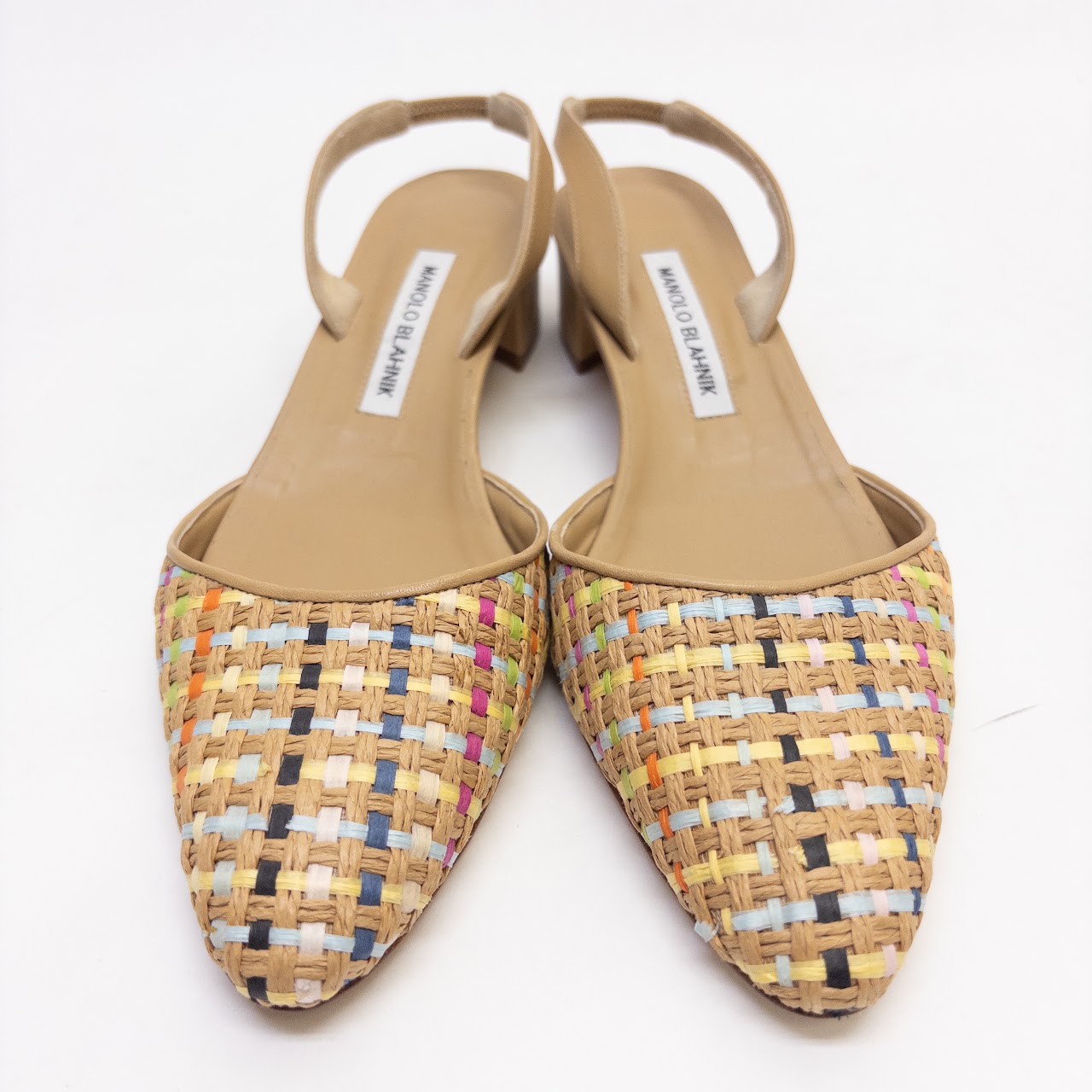 Manolo Blahnik Woven Slingback Pumps