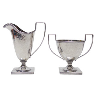 Sterling Silver Hammertone Small Trophy Style Cup Pair